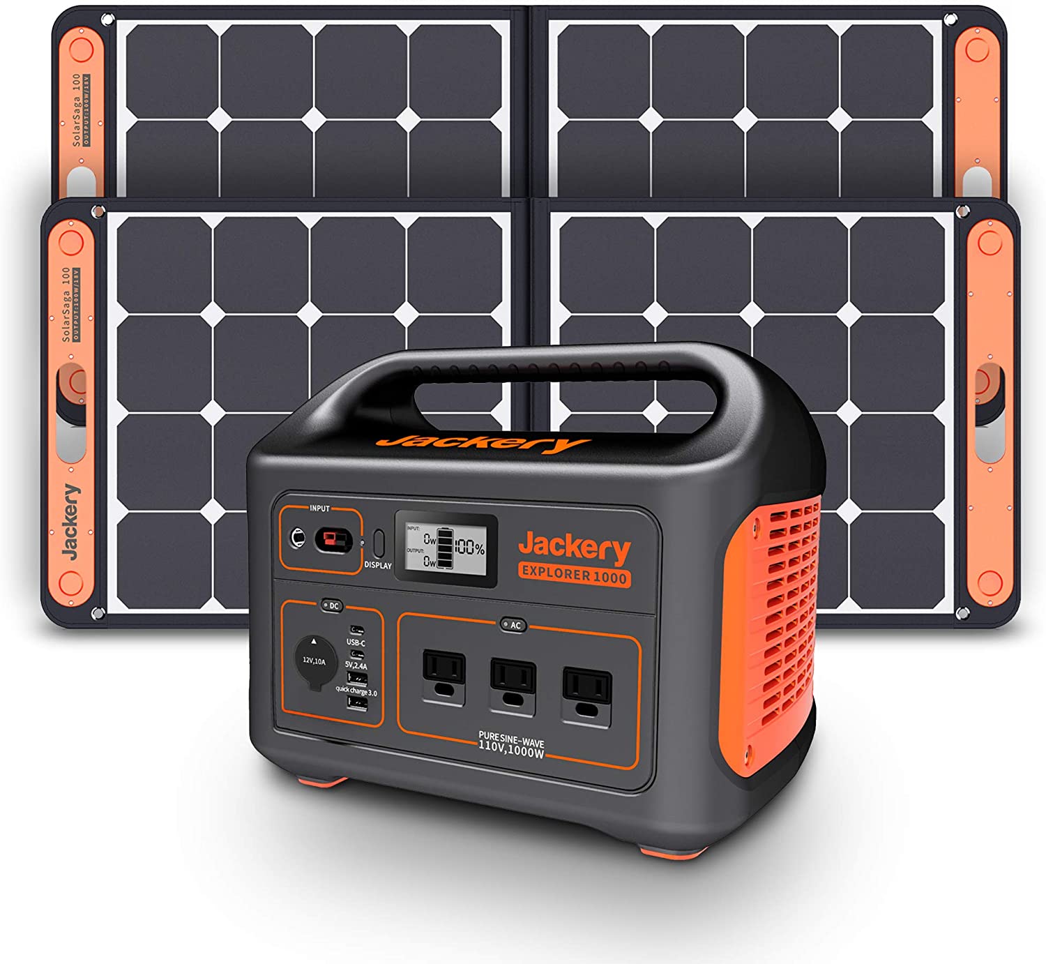 The Jackery 1000 solar generator is on a white background.